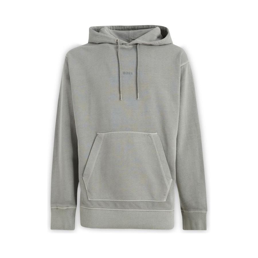 Elegant Grey Cotton Hooded Sweatshirt