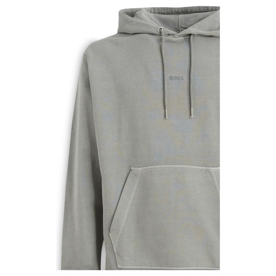 Elegant Grey Cotton Hooded Sweatshirt