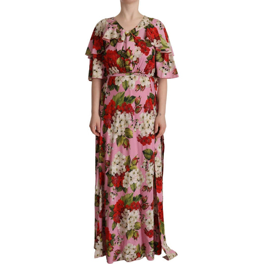 Enchanting Floral Silk Maxi Dress