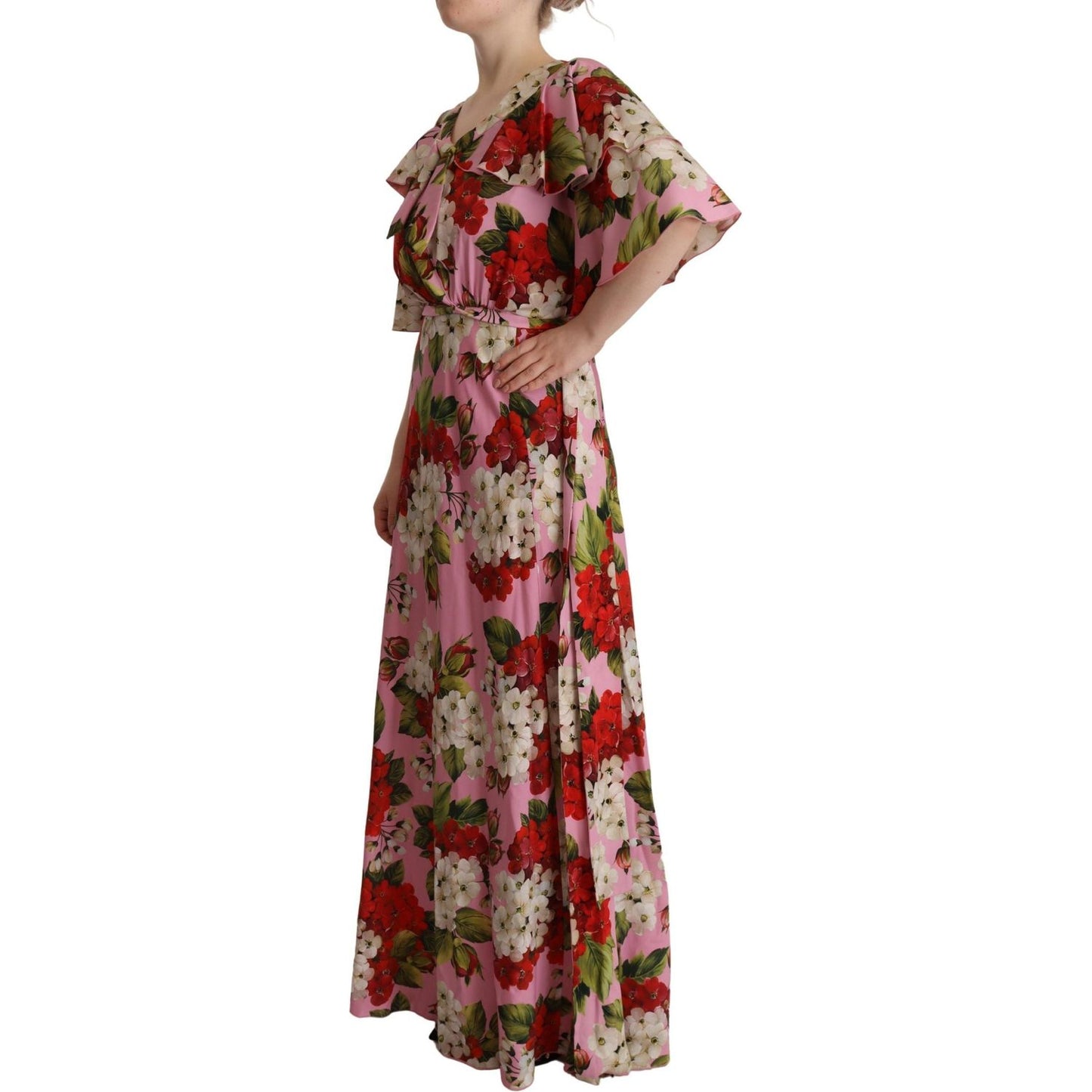 Enchanting Floral Silk Maxi Dress