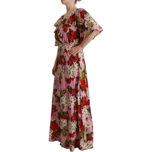 Enchanting Floral Silk Maxi Dress