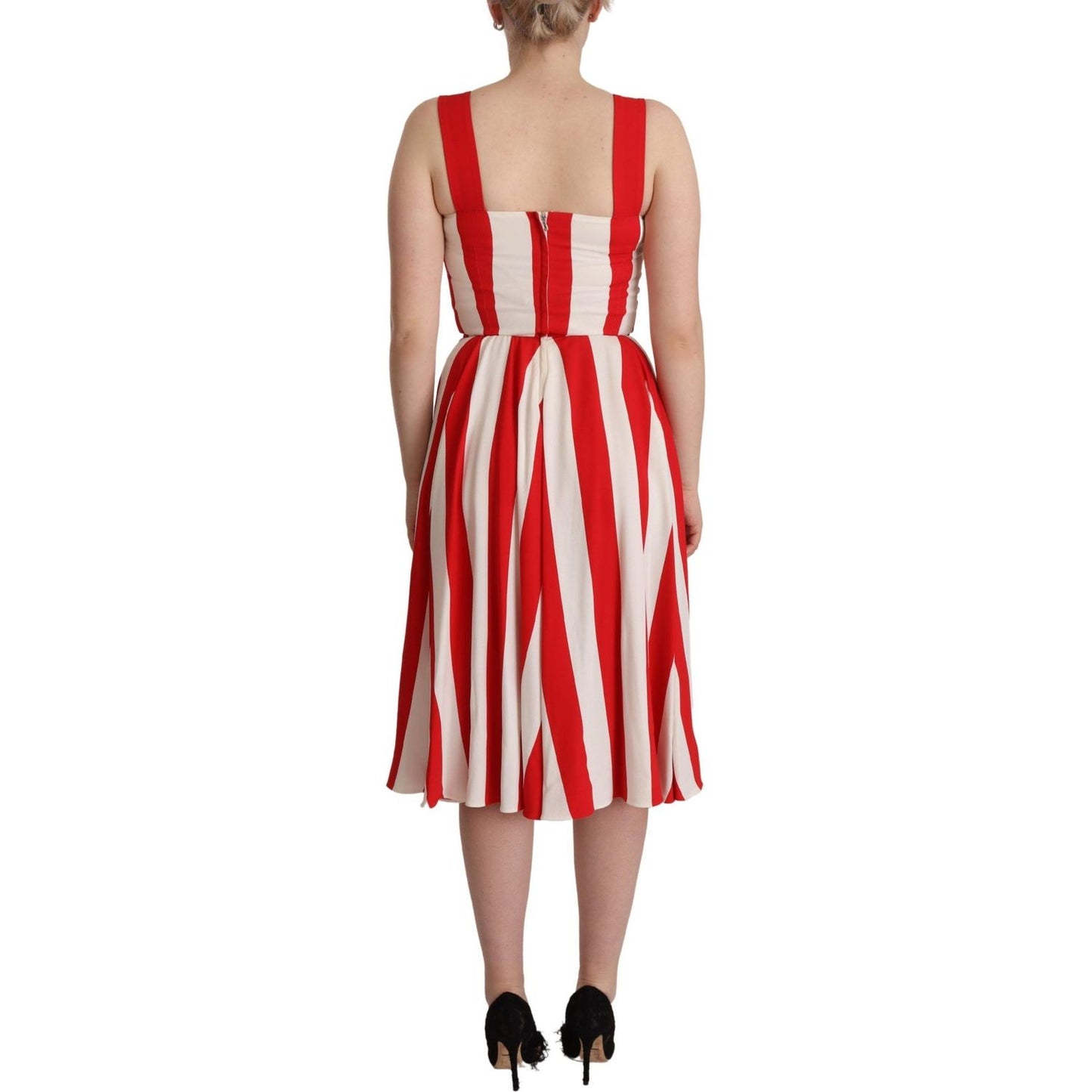 Elegant A-Line Striped Shift Dress