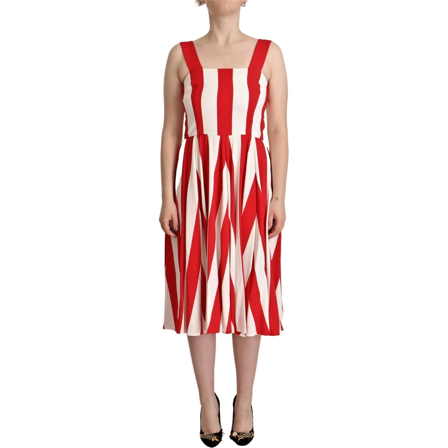 Elegant A-Line Striped Shift Dress