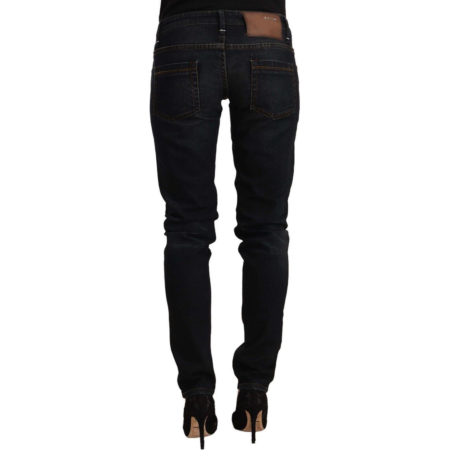 Chic Black Washed Skinny Jeans for Her