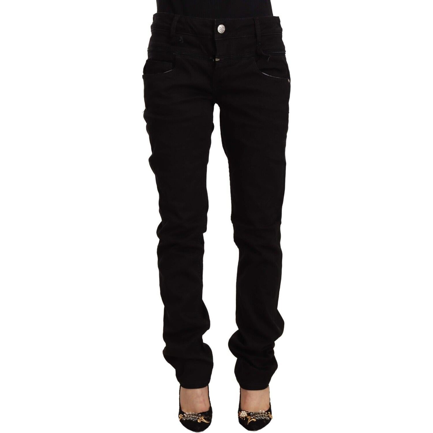 Acht Black Low Waist Cotton Stretch Denim Skinny Jeans