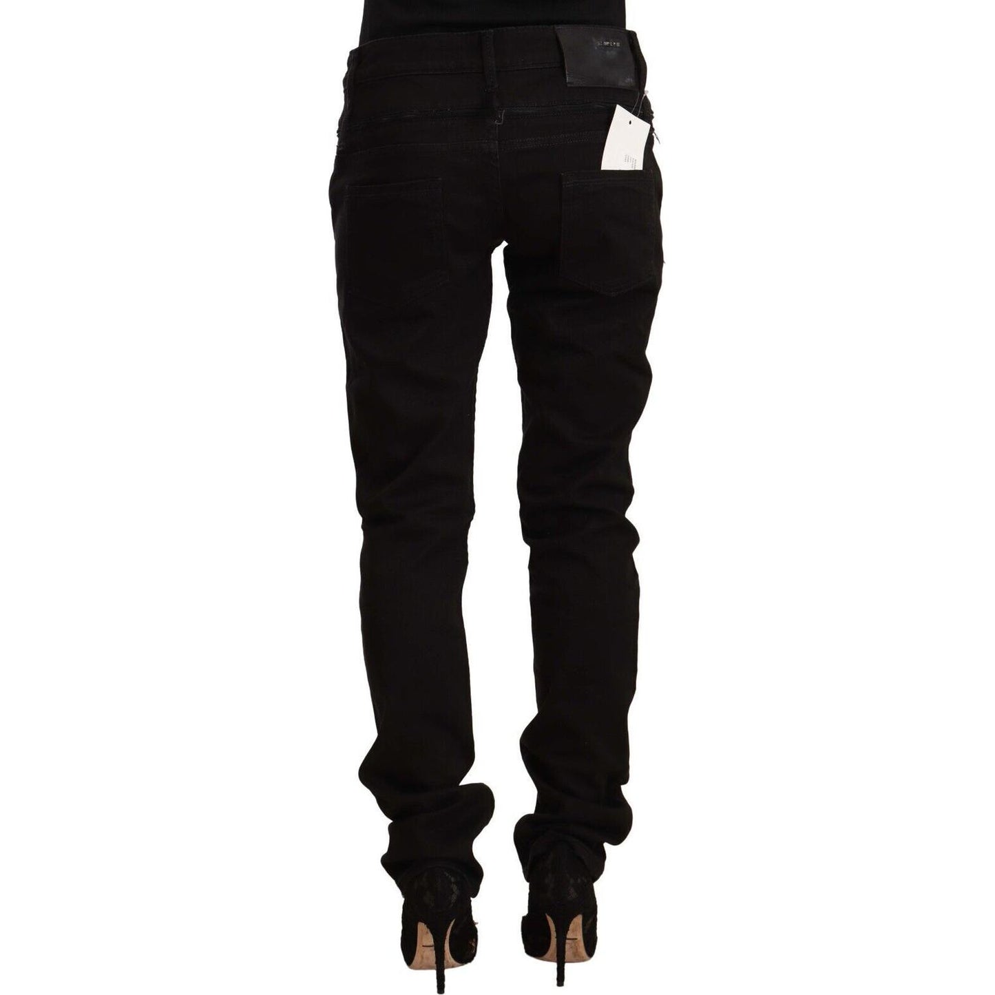 Chic Black Low Waist Skinny Jeans