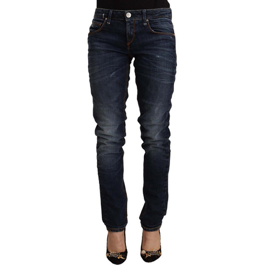 Chic Slim Fit Blue Washed Denim