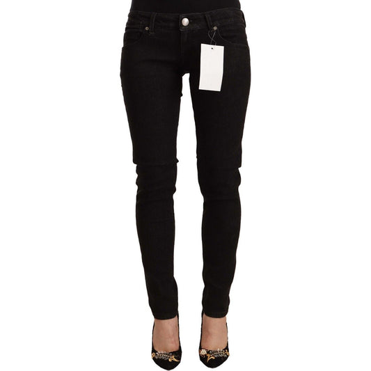 Sleek Skinny Low Waist Black Jeans