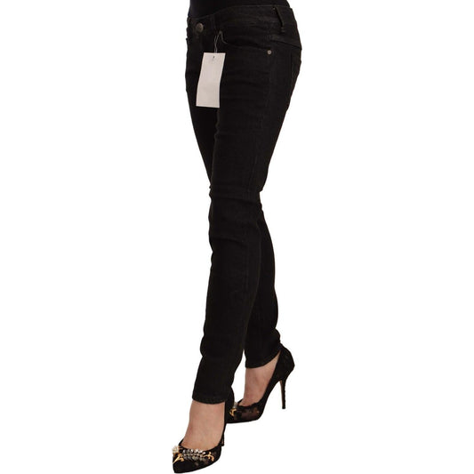 Sleek Skinny Low Waist Black Jeans