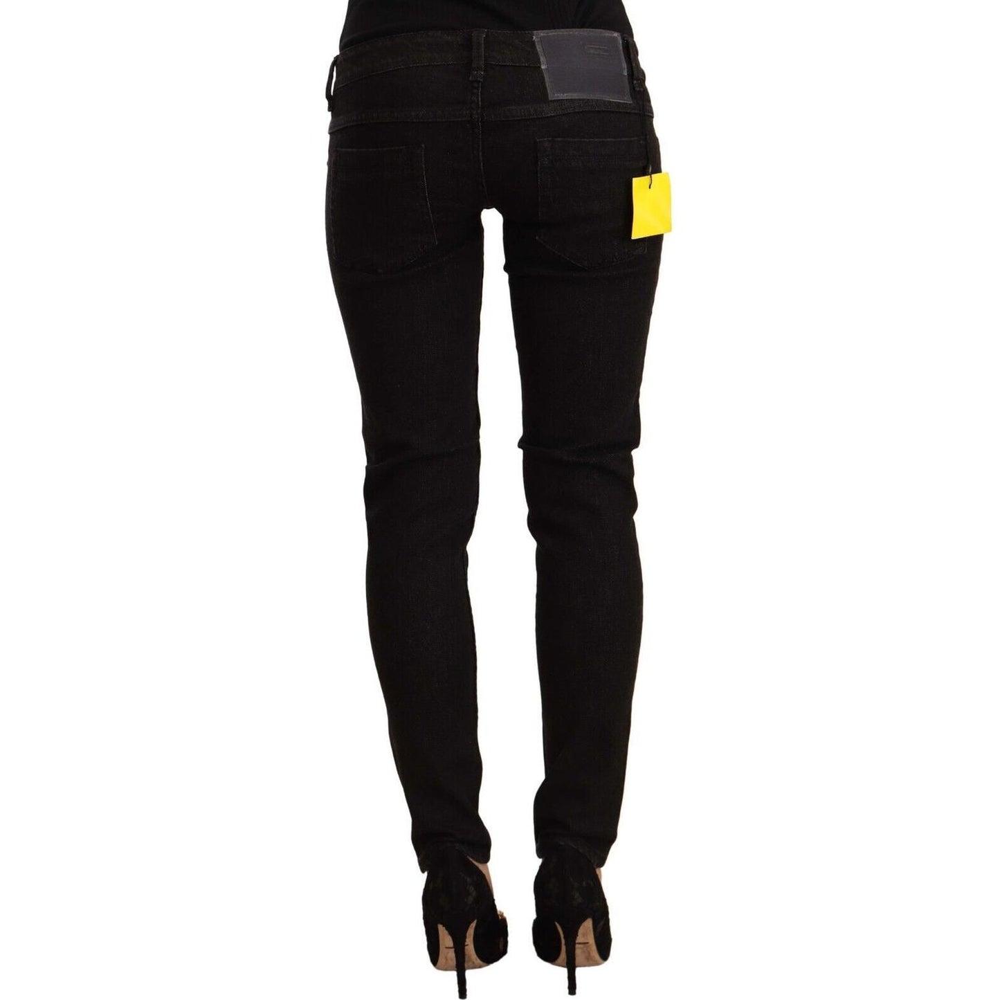 Sleek Skinny Low Waist Black Jeans