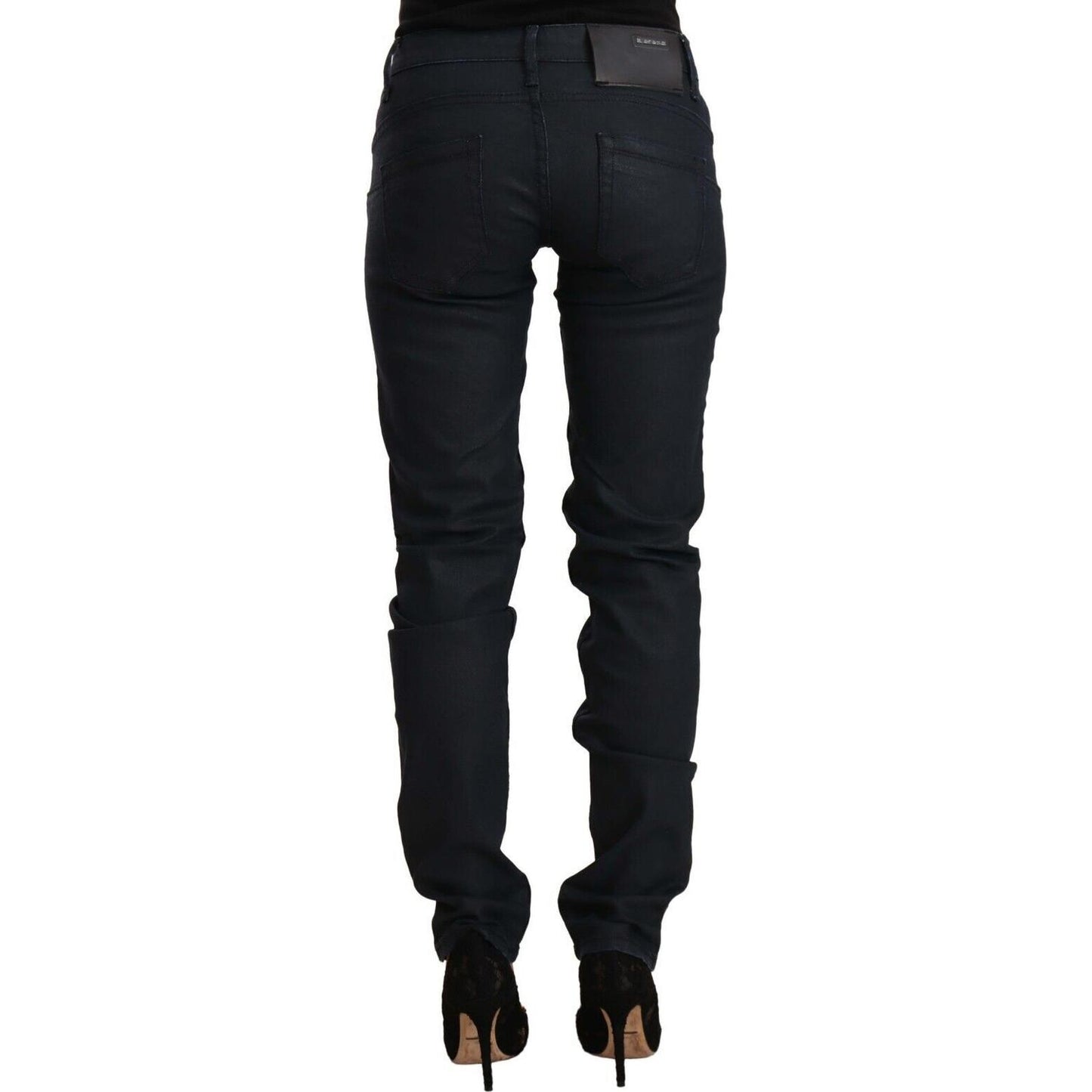 Chic Low Waist Skinny Black Denim