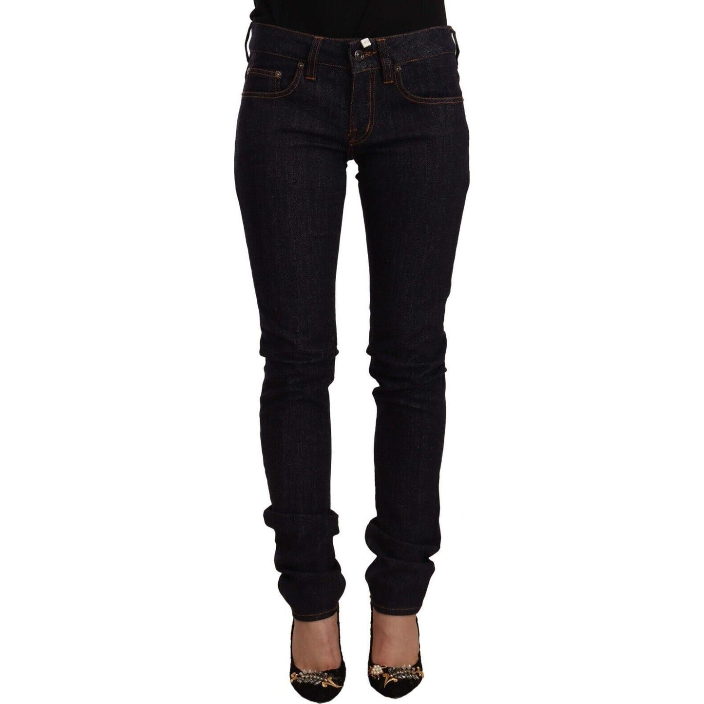 Chic Black Slim Fit Designer Jeans