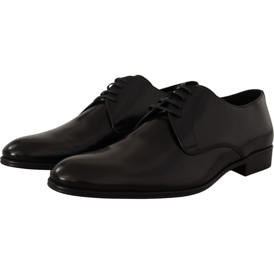 Elegant Black Leather Derby Shoes