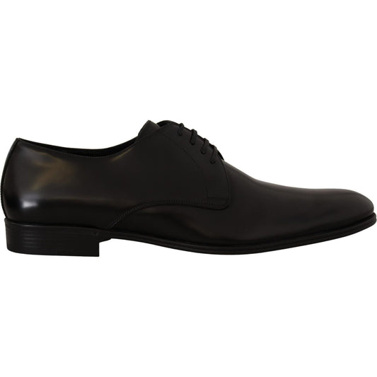 Elegant Black Leather Derby Shoes