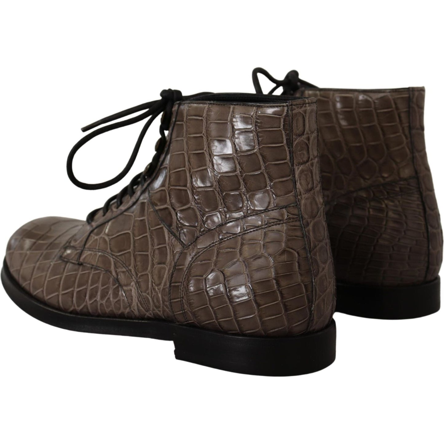 Elegant Crocodile Derby Brogue Boots