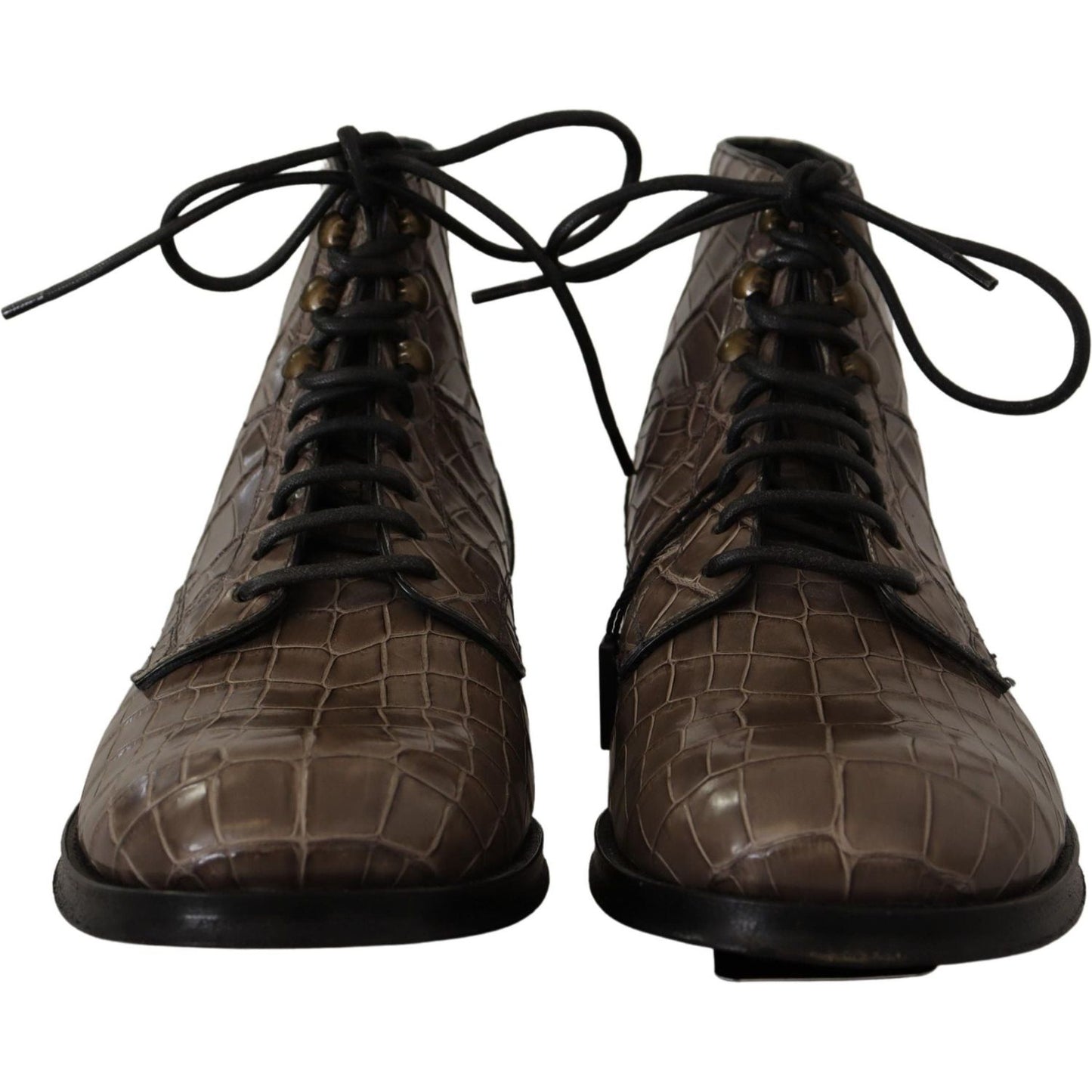 Elegant Crocodile Derby Brogue Boots