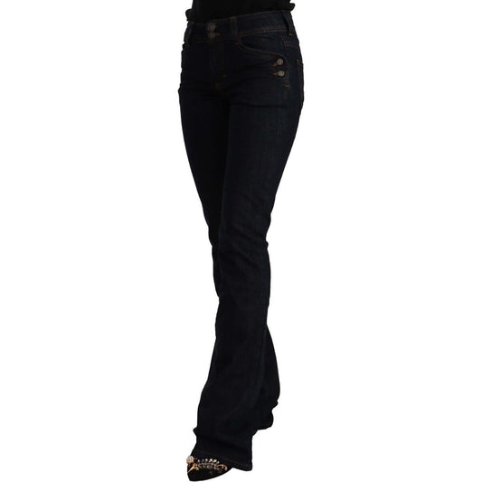 Chic Flared Mid-Waist Black Jeans