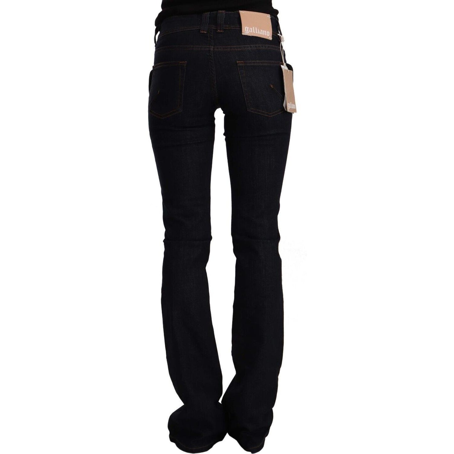 Chic Flared Mid-Waist Black Jeans