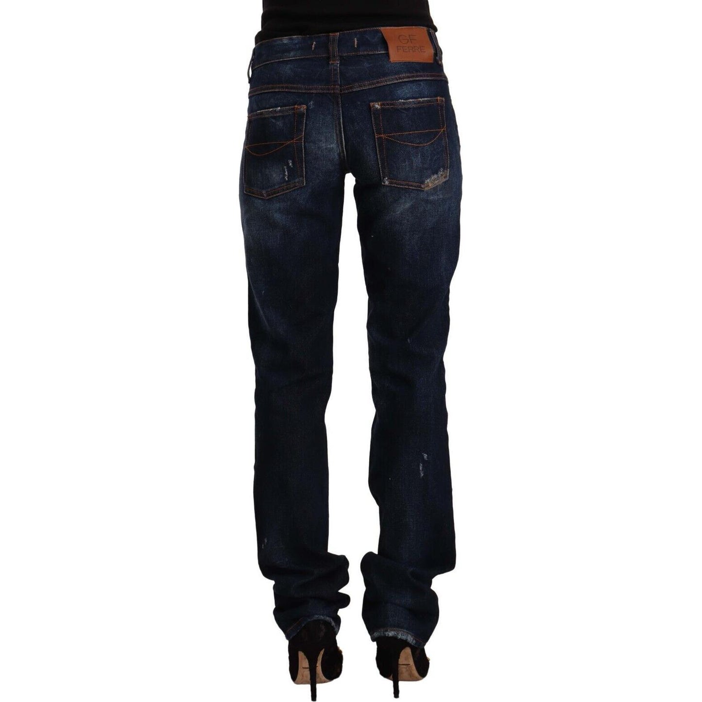 Chic Mid Waist Straight Cut Jeans