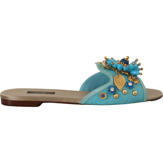 Dolce & Gabbana Exquisite Crystal-Embellished Exotic Leather Sandals Dolce & Gabbana