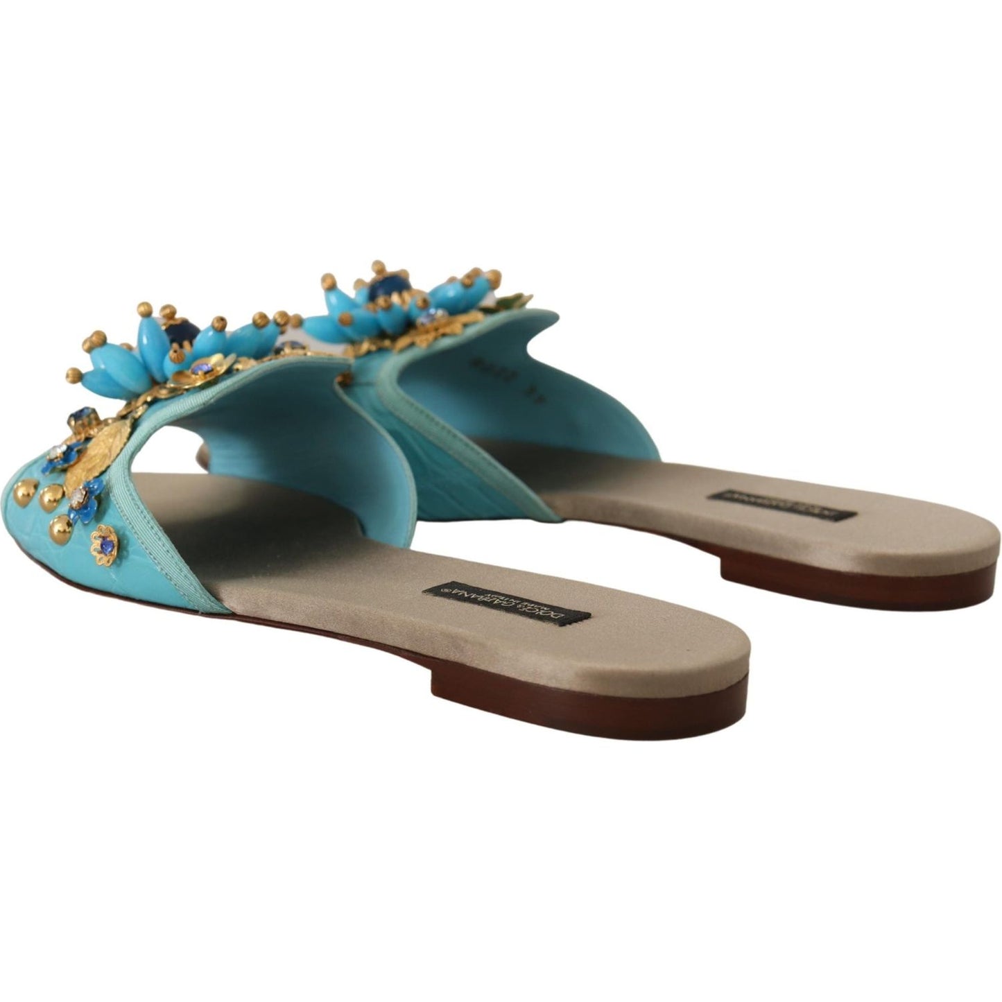 Exquisite Crystal-Embellished Exotic Leather Sandals