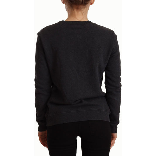 Chic Black Leopard Crew Neck Pullover