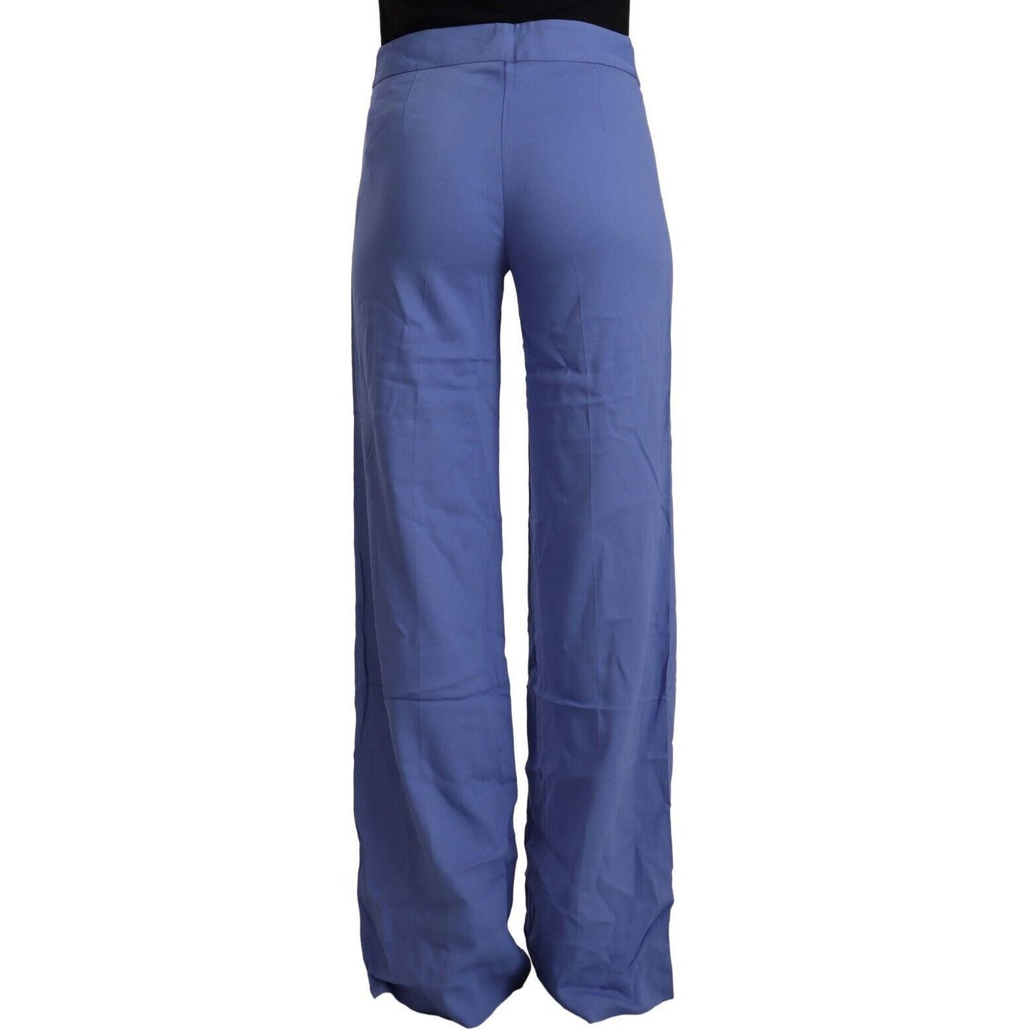 Chic Wide-Leg High Waist Blue Trousers