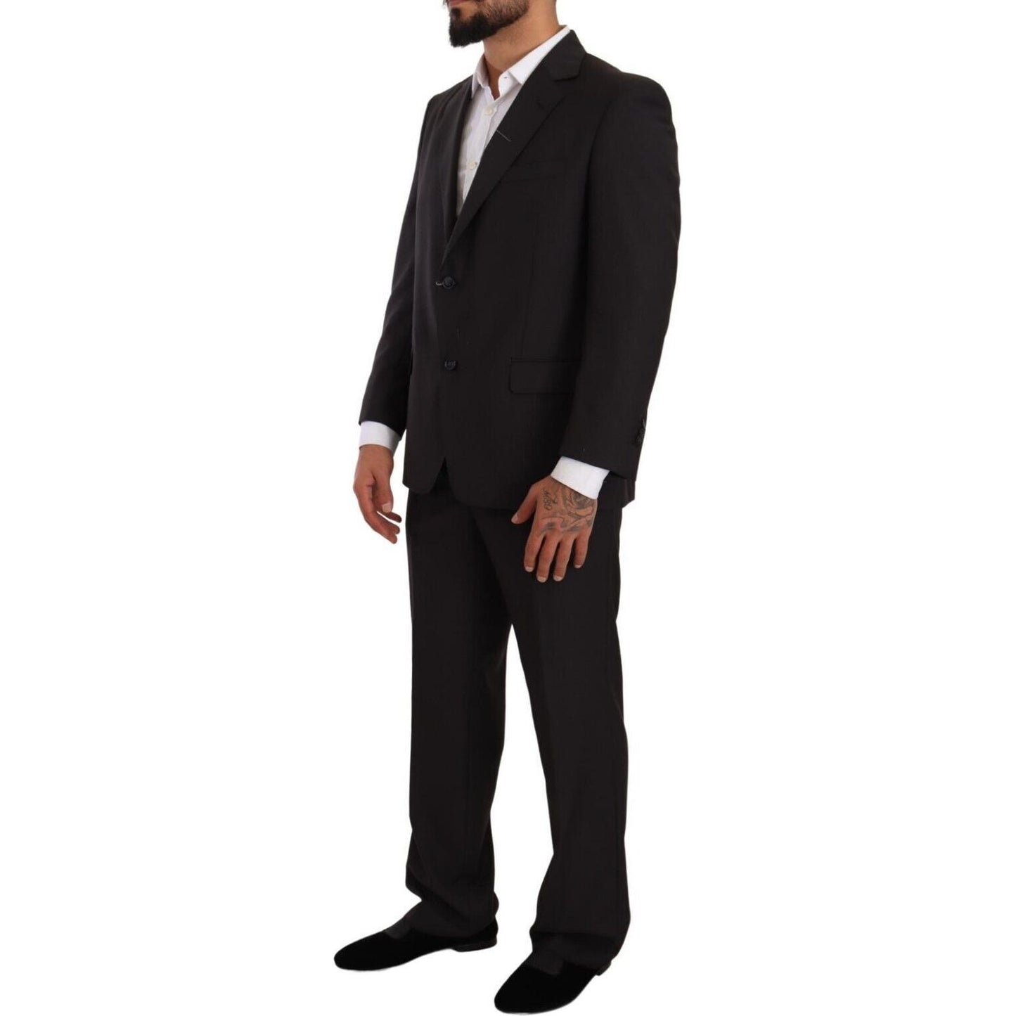 Sleek Grey 2-Piece Mens Suit with Notch Lapels