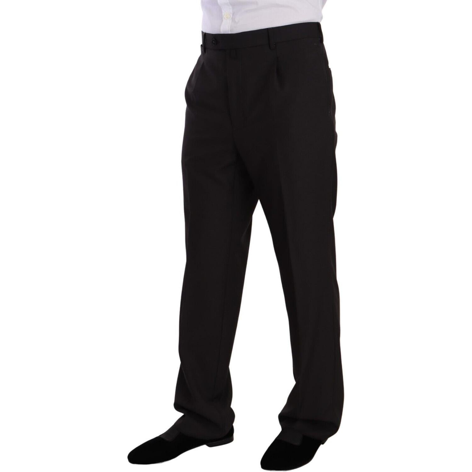 Domenico Tagliente Gray Polyester Single Breasted Formal Suit