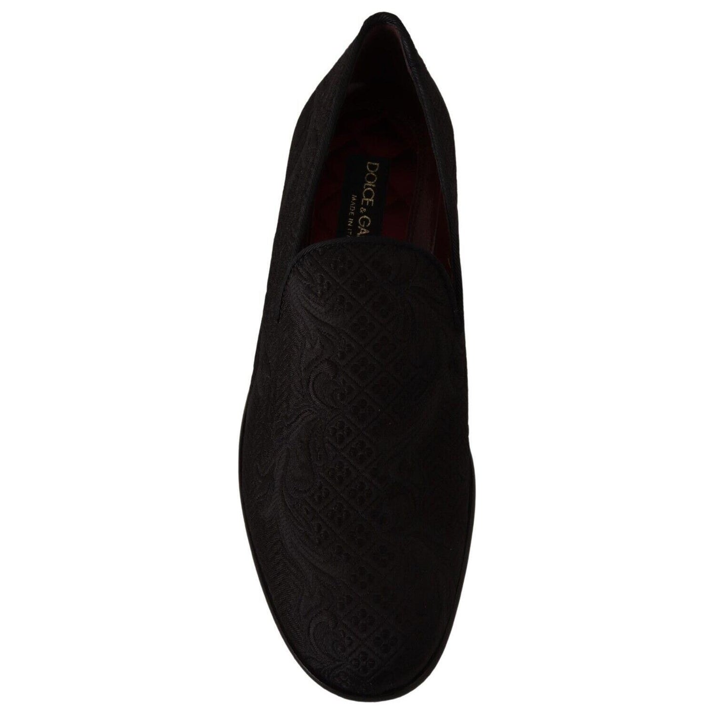 Black Floral Brocade Slippers