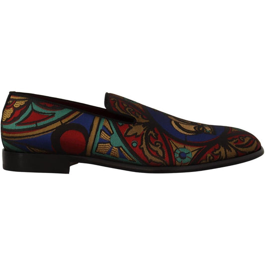 Multicolor Jacquard Slide-On Loafer Slippers