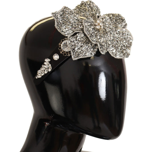 Elegant Crystal Diadem Headband - Chic Black