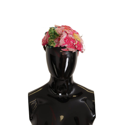 Dolce & Gabbana Multicolor Sequined Lurex Black Hair Headband