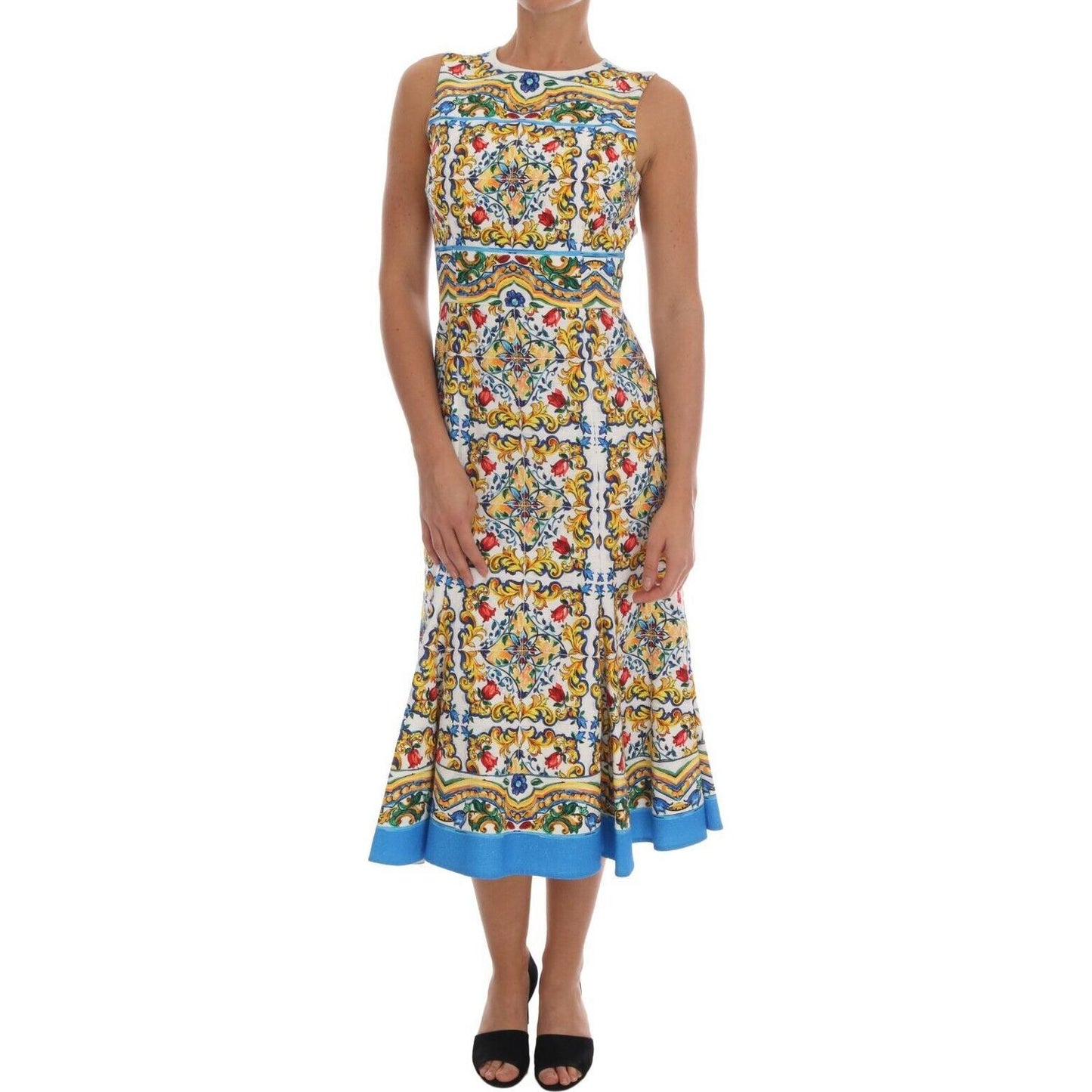 Majolica Print Midi Sheath Dress