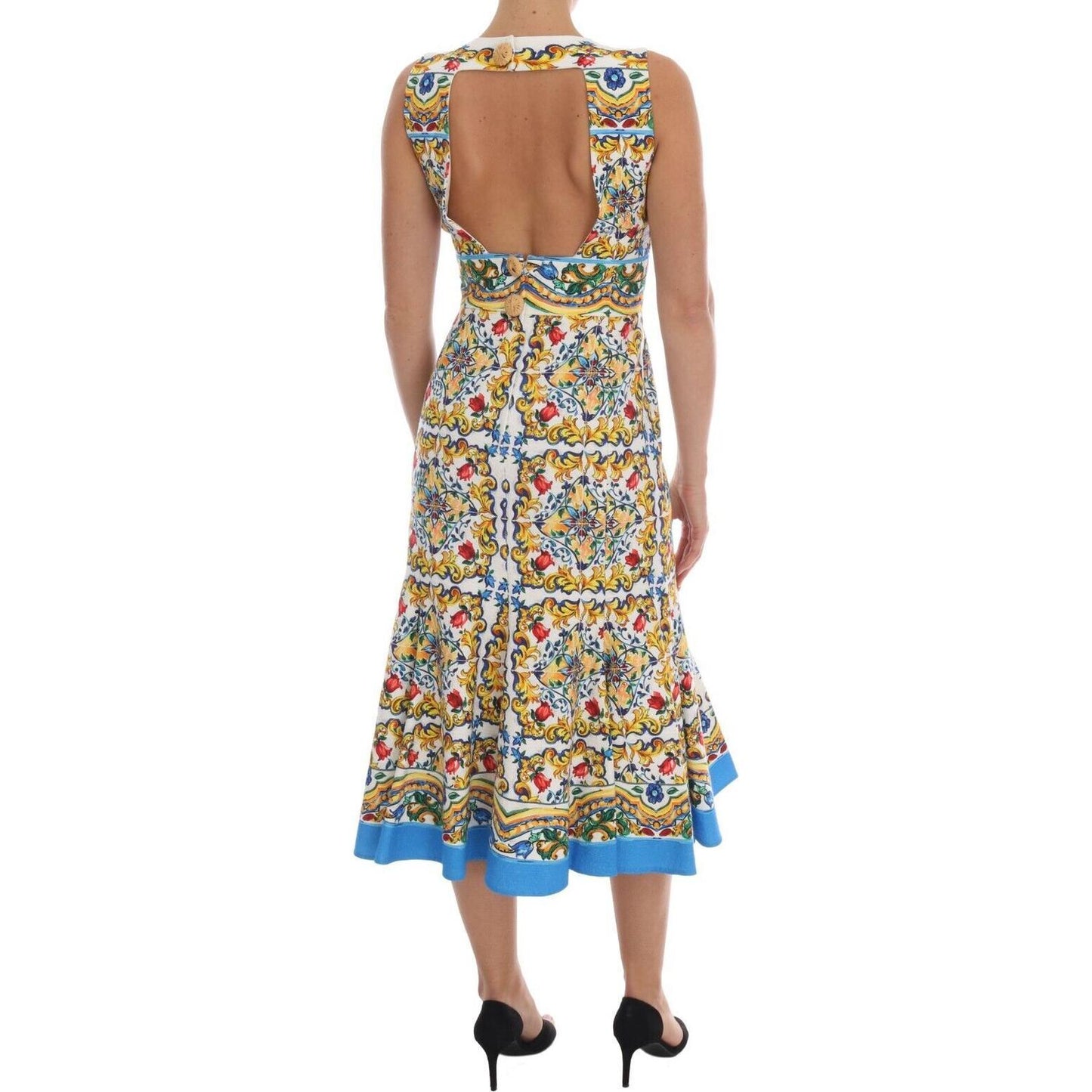 Majolica Print Midi Sheath Dress