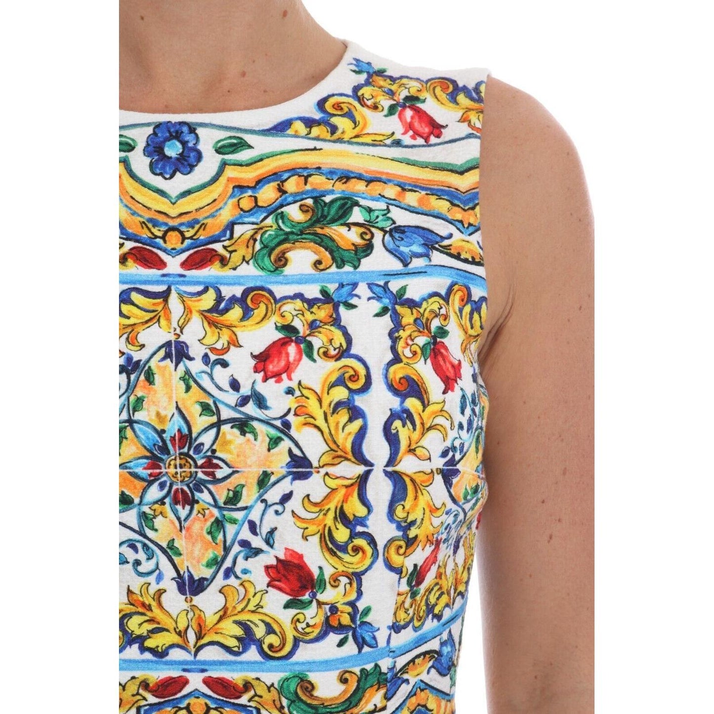 Majolica Print Midi Sheath Dress