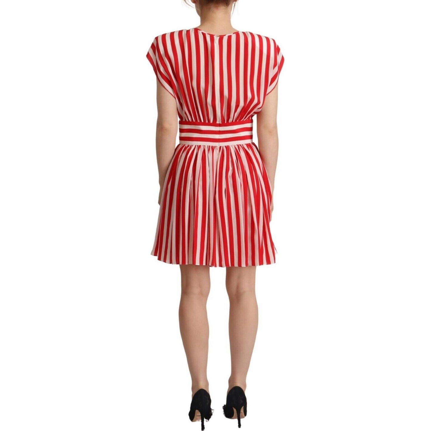 Elegant Striped Silk A-Line Mini Dress