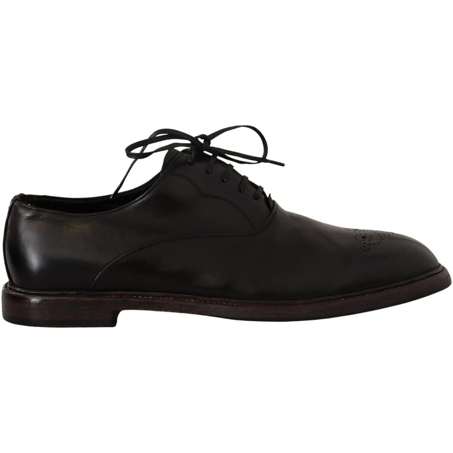 Elegant Black Leather Derby Formal Shoes