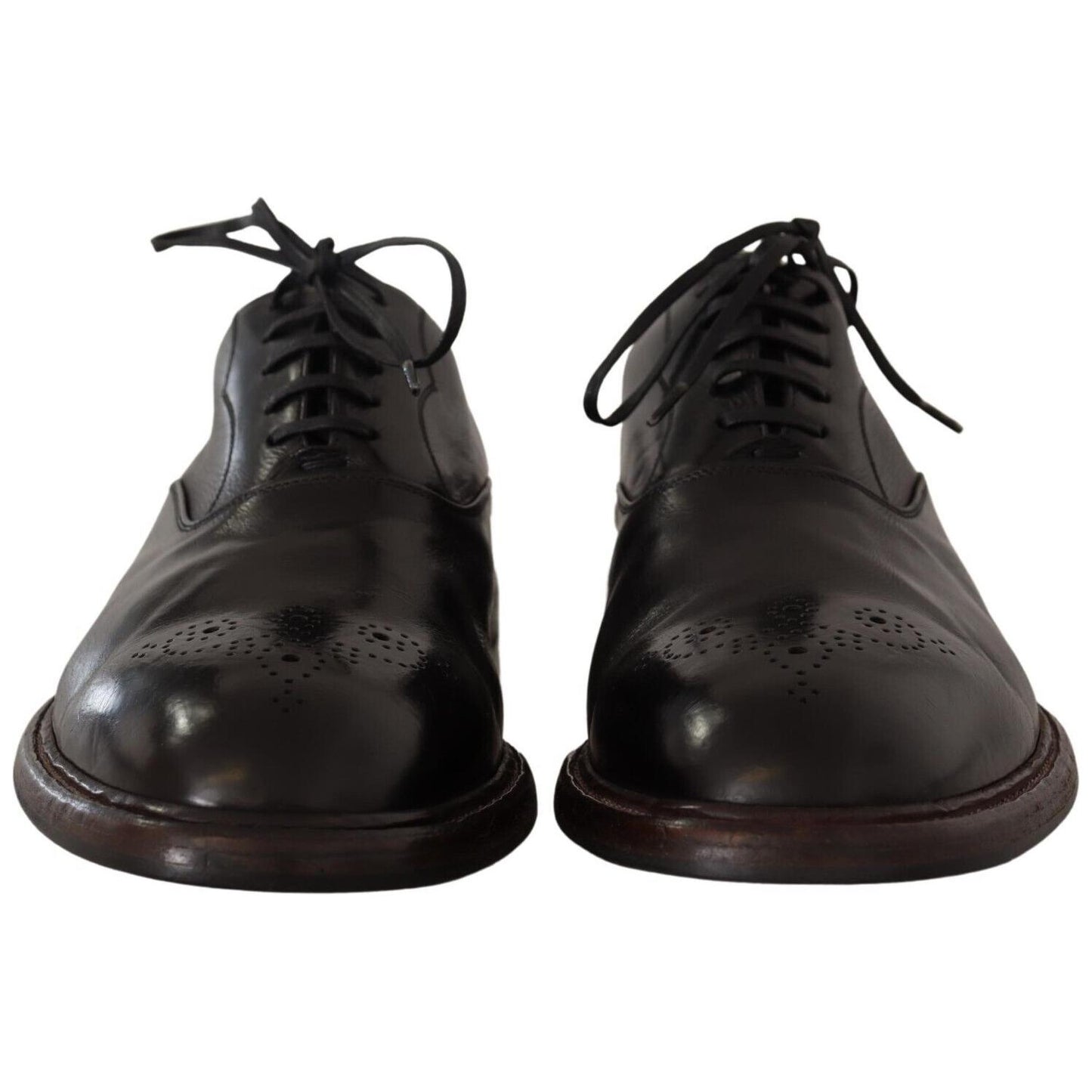 Elegant Black Leather Derby Formal Shoes