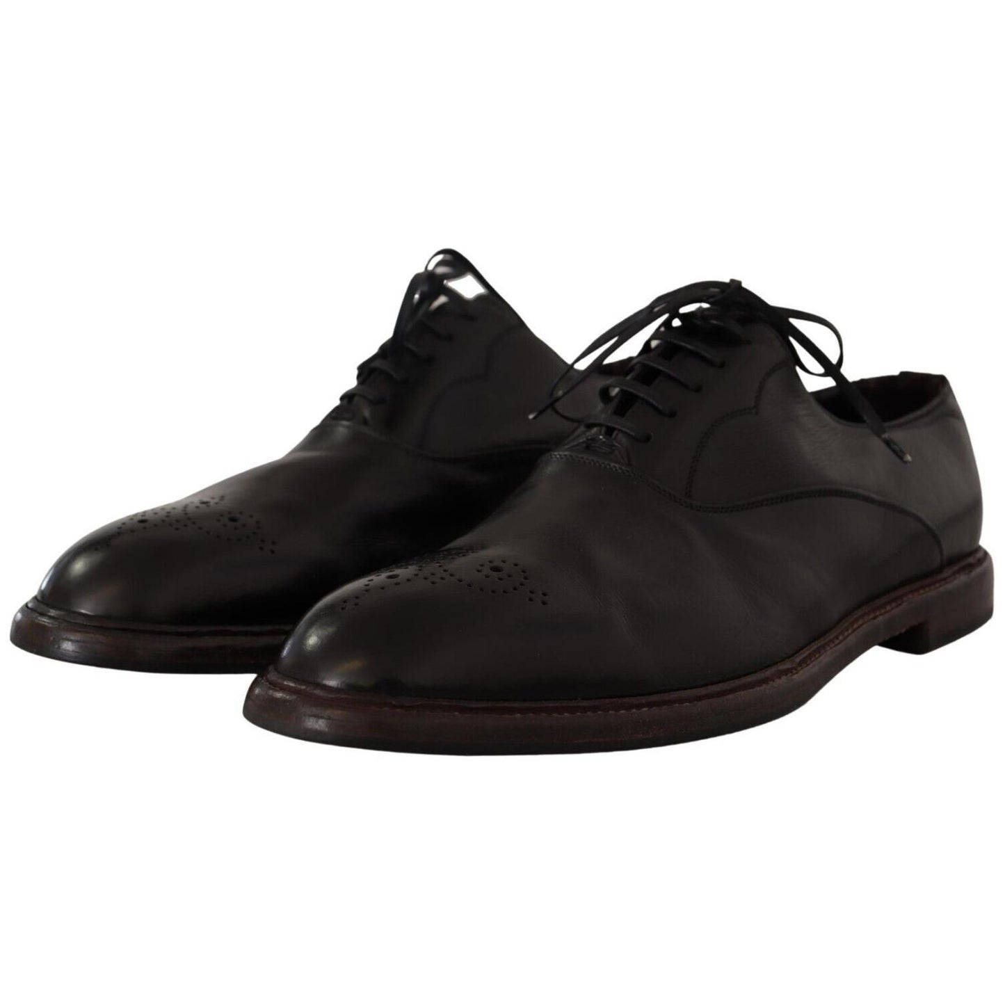 Elegant Black Leather Derby Formal Shoes