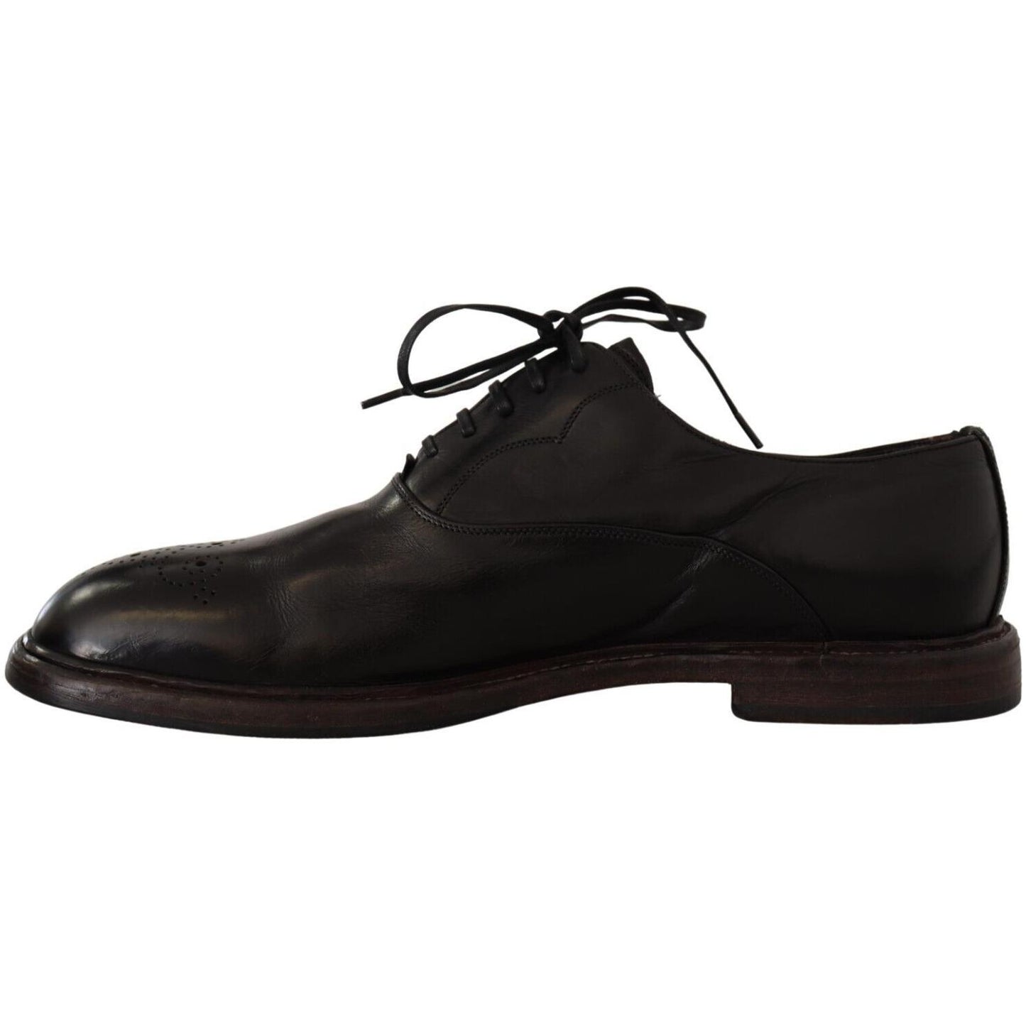 Elegant Black Leather Derby Formal Shoes