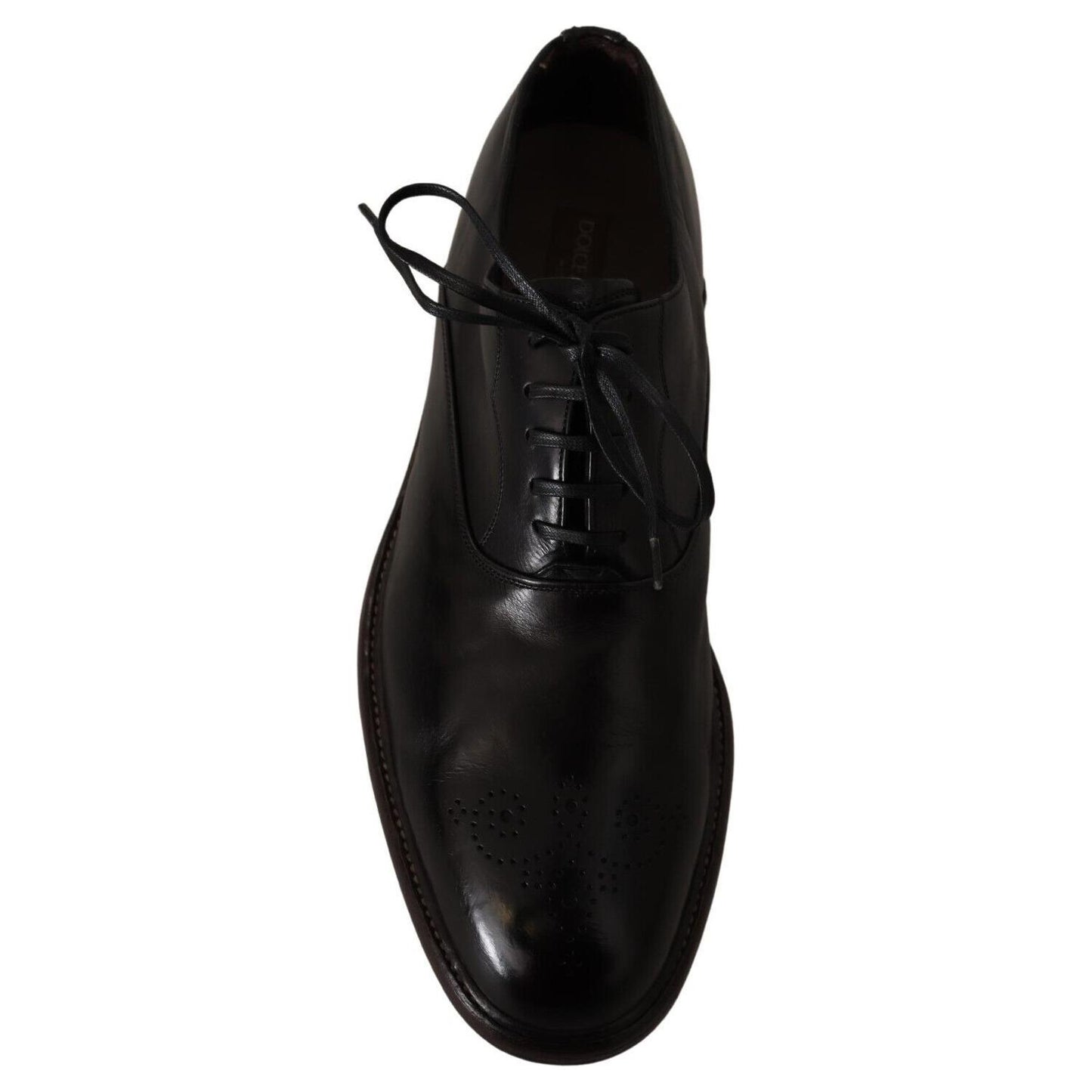 Elegant Black Leather Derby Formal Shoes