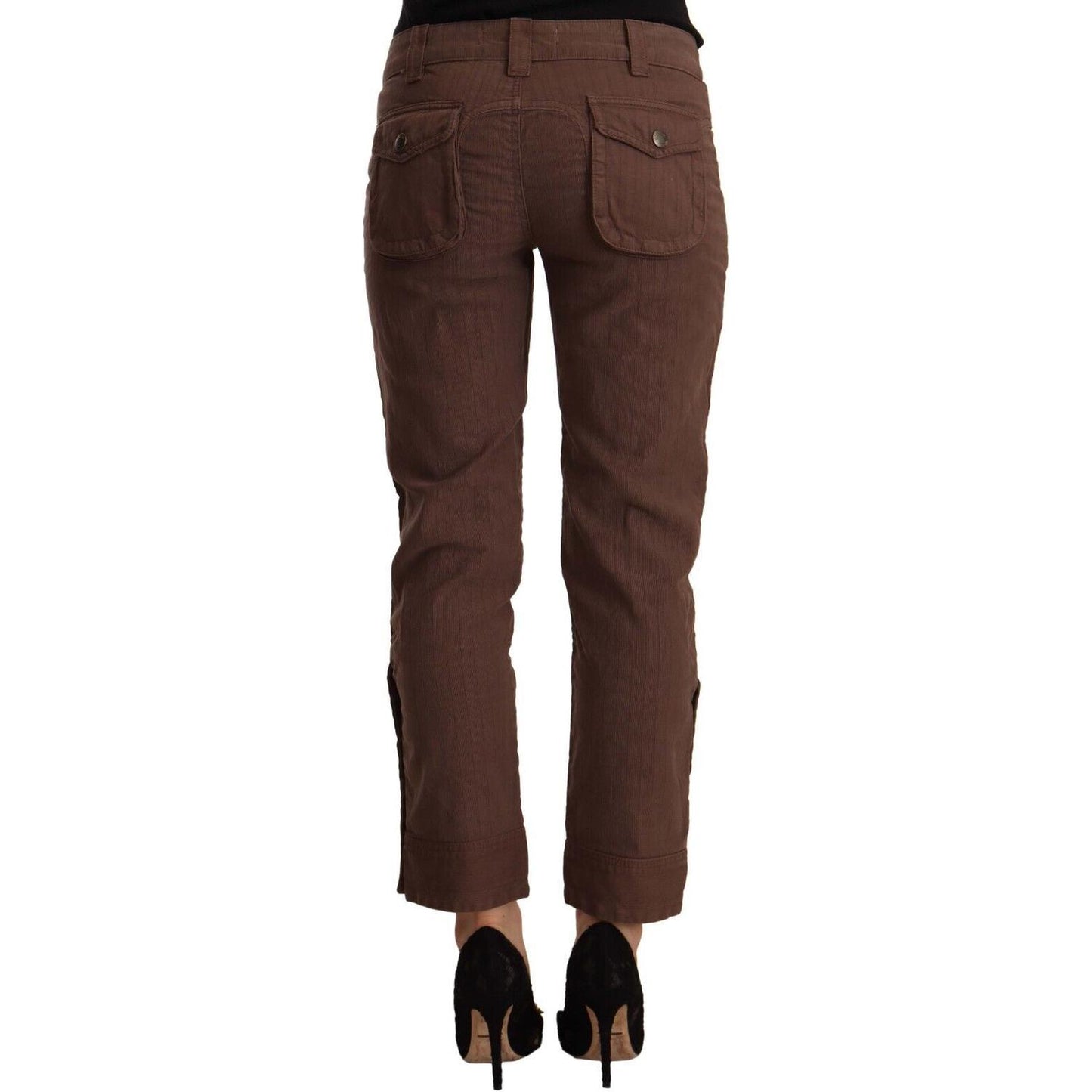 Chic Mid-Waist Cropped Cotton Pants