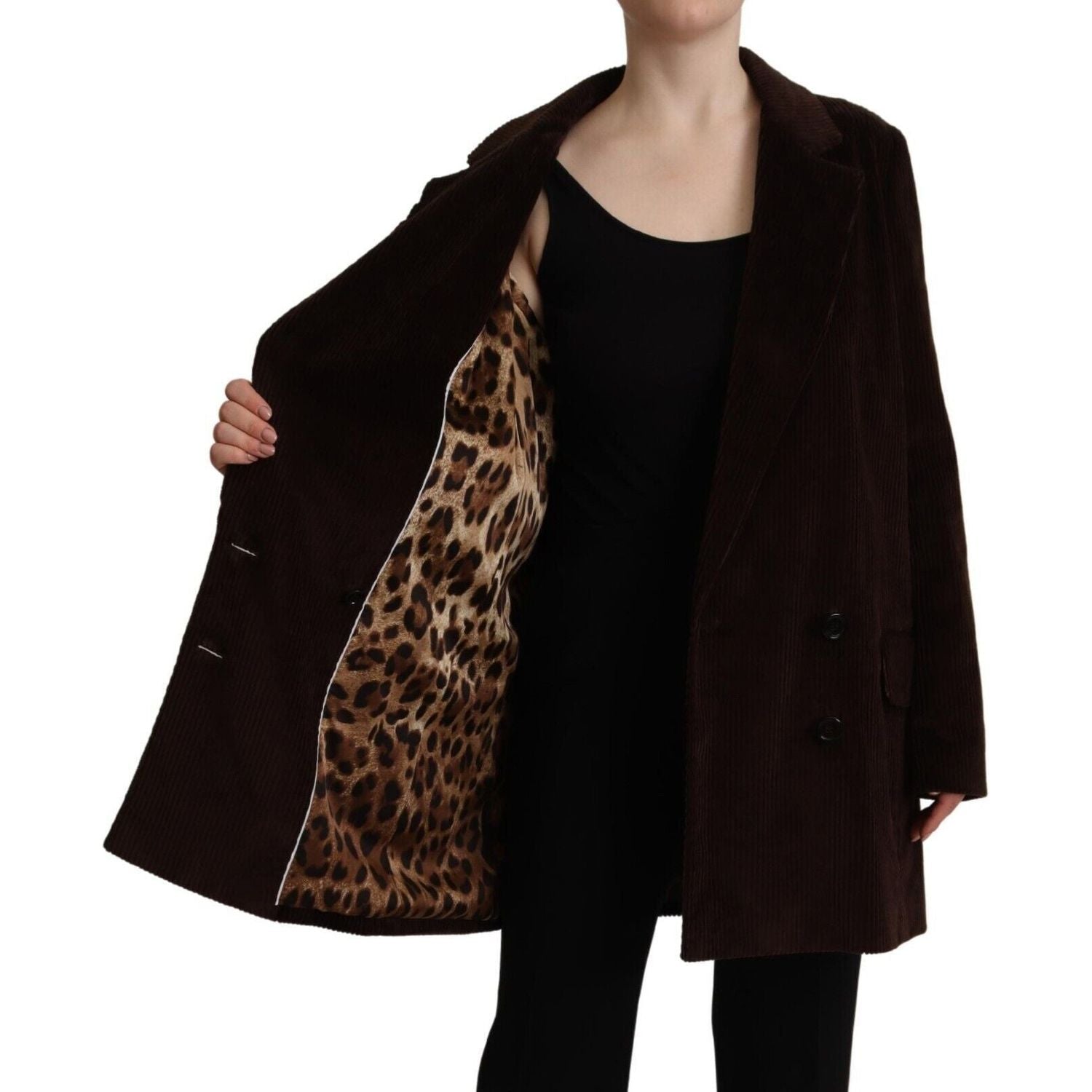 معطف ترنش أنيق مزدوج الصدر باللون العنابي من دولتشي آند غابانا