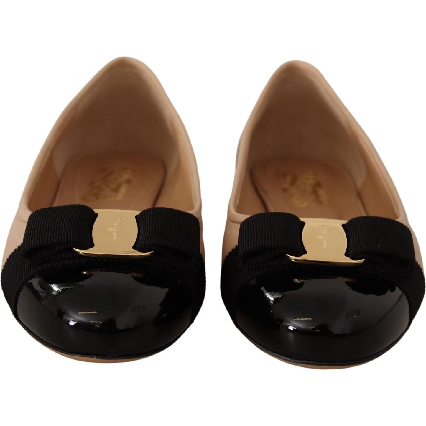 Elegant Quilted Leather Flats - Chic Dual-Tone Design