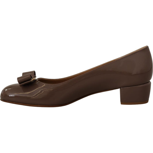 Elegant Caraway Brown Pumps with Vara Bow