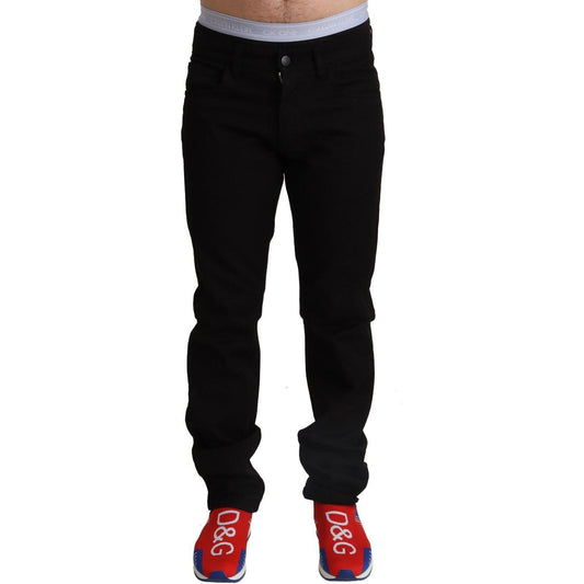 Elegant Skinny Black Cotton Pants