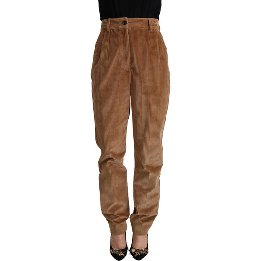 Chic High-Waisted Corduroy Skinny Pants