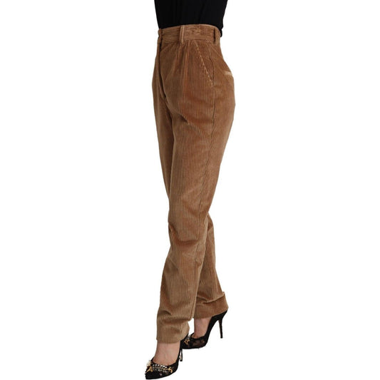 Chic High-Waisted Corduroy Skinny Pants