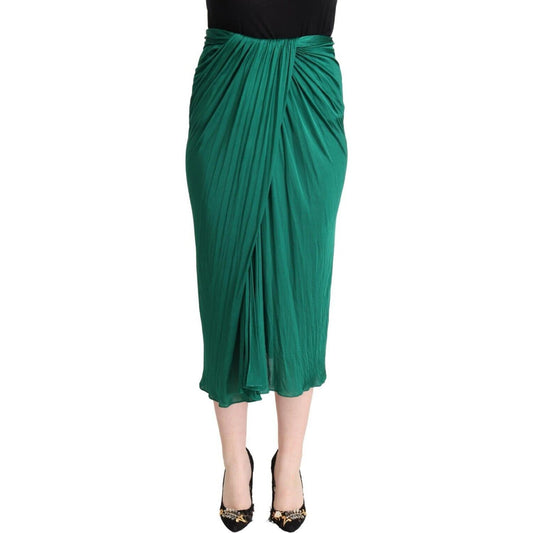 Elegant Pleated High Waist Midi Skirt